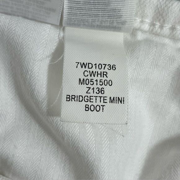 LUCKY Brand Bridgette Mini Boot White Jeans Size 8 / 29 Cropped Raw Hem Denim - Picture 9 of 10